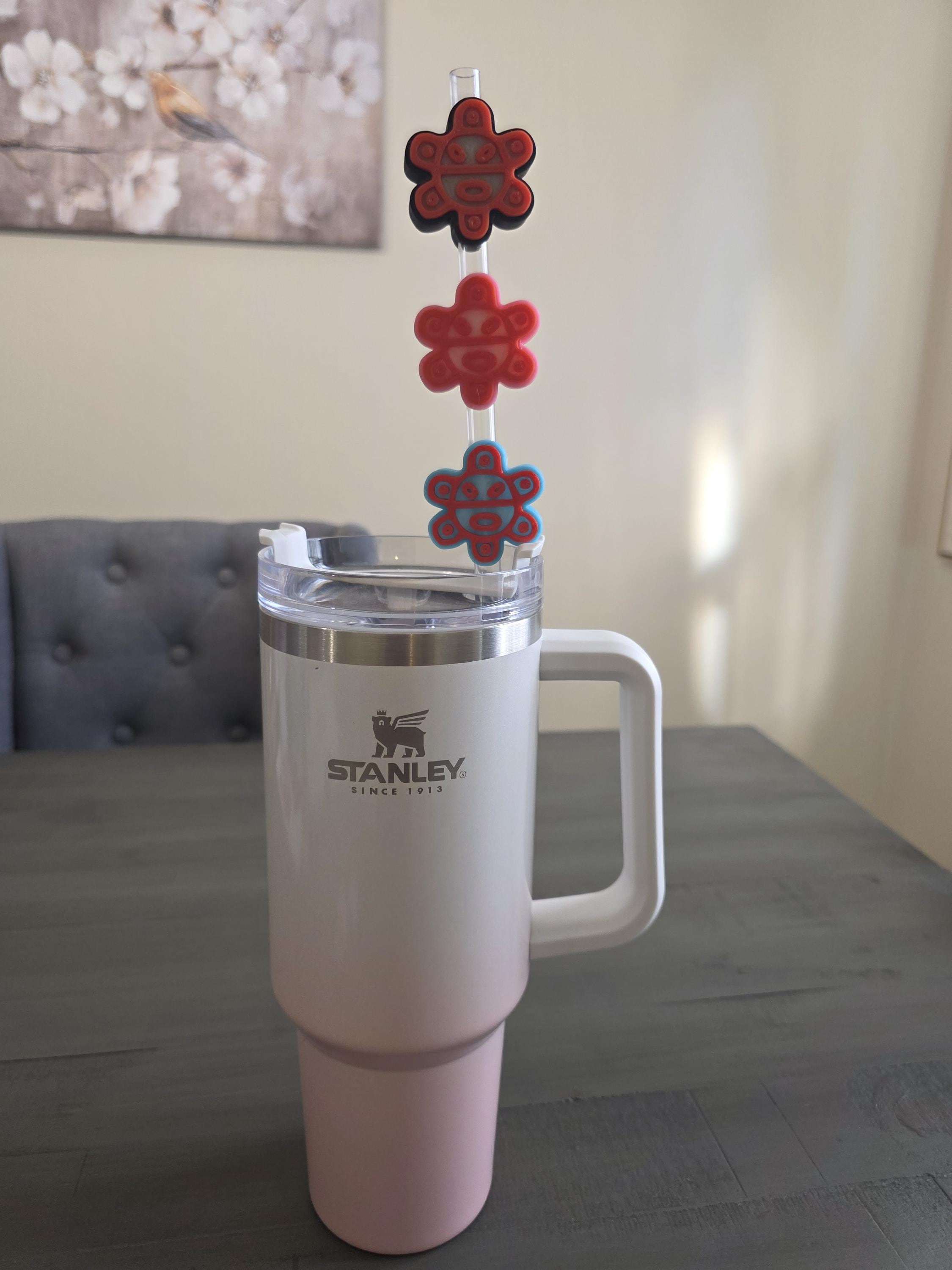 Puerto Rico Taíno Coquí & Taino Sun 3D Straw Toppers