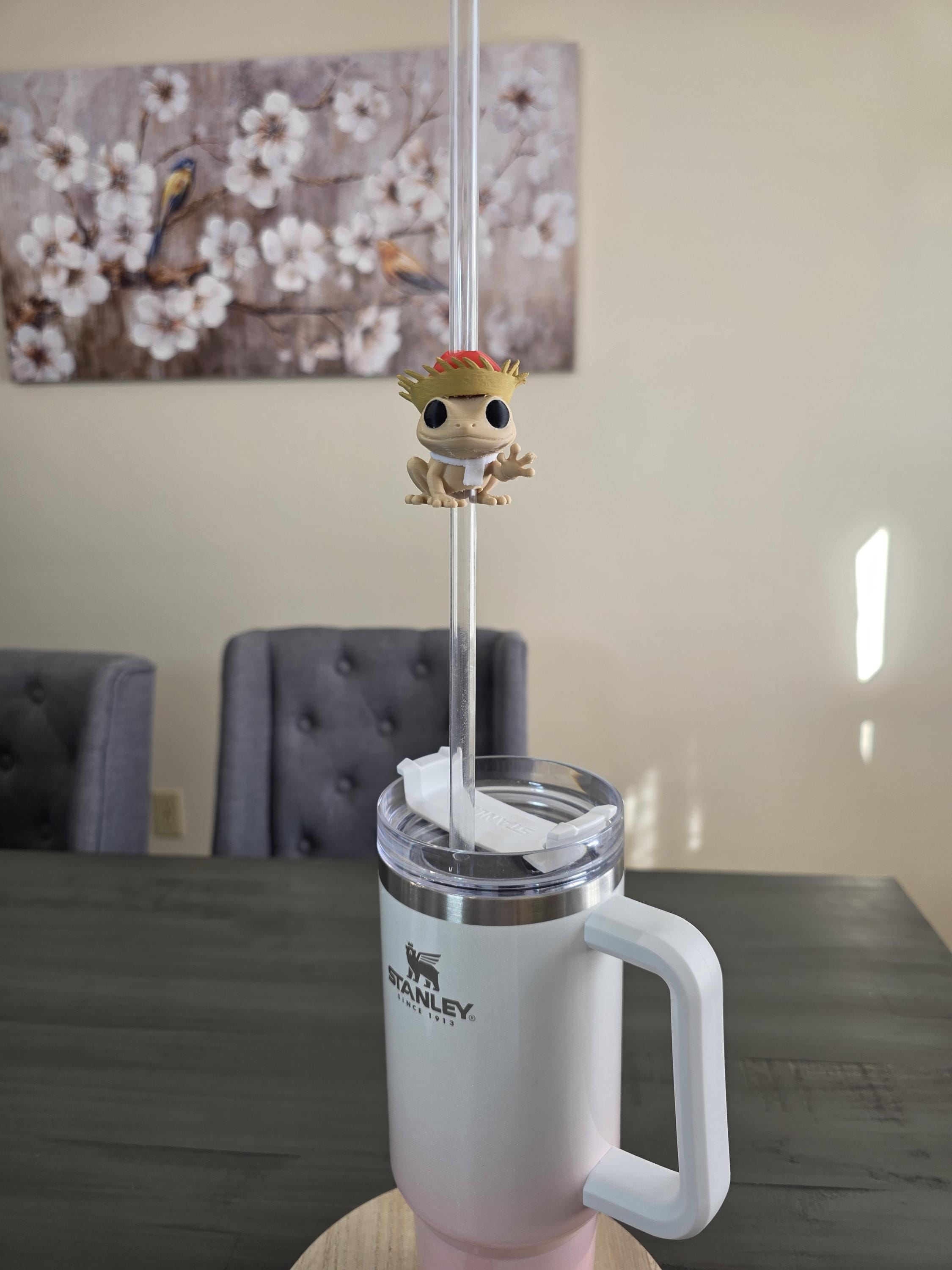 Puerto Rico Coquí with Pava & Santa Hat 3D Straw Topper