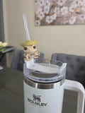 Puerto Rico Coquí with Pava 3D Straw Topper