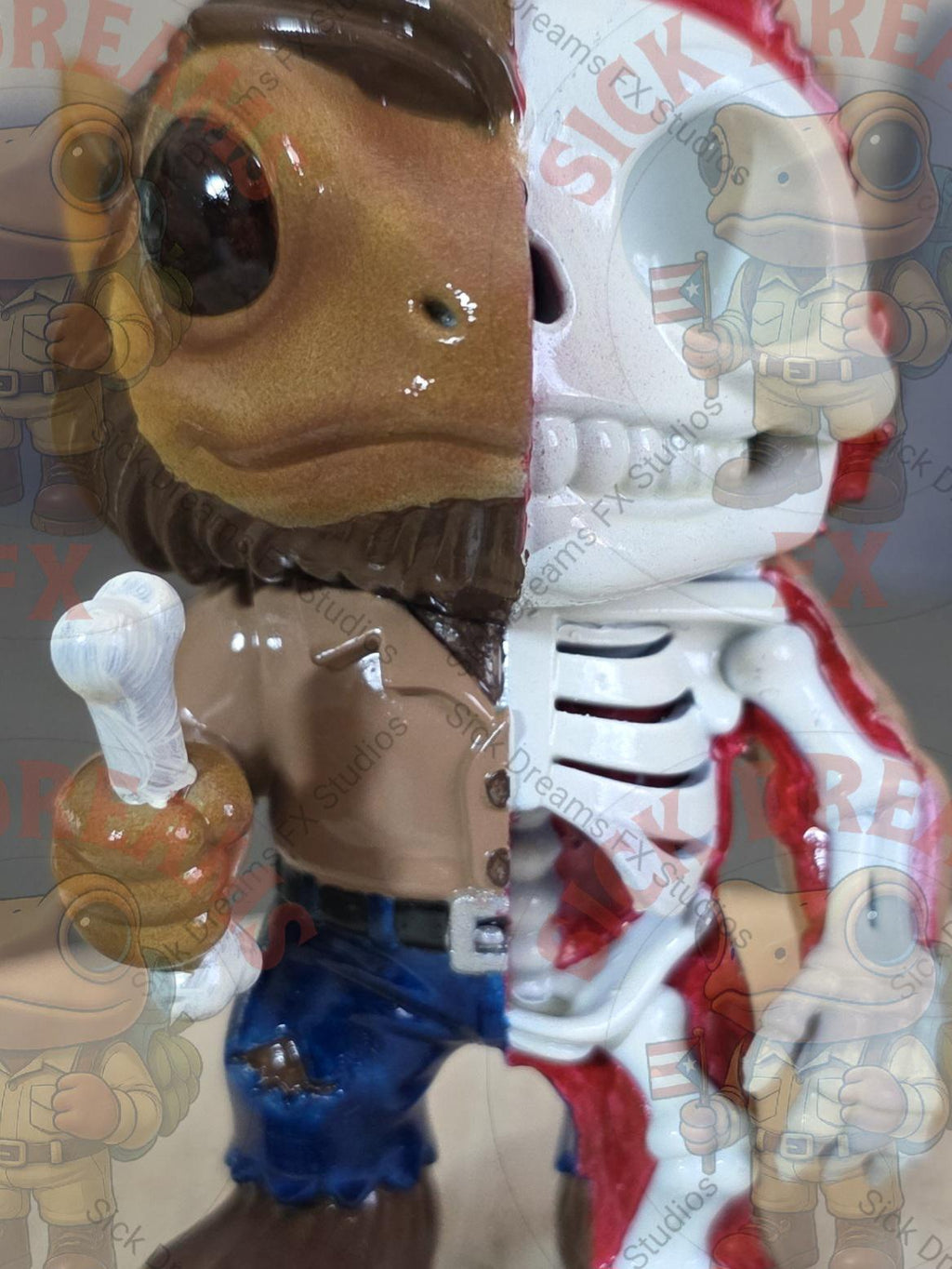 Coquí Werewolf Dissected Limited Edition Figurine | 3.5” Inch Resin 3D Printed Puerto Rican Frog Collectible | Halloween Horror Collectible