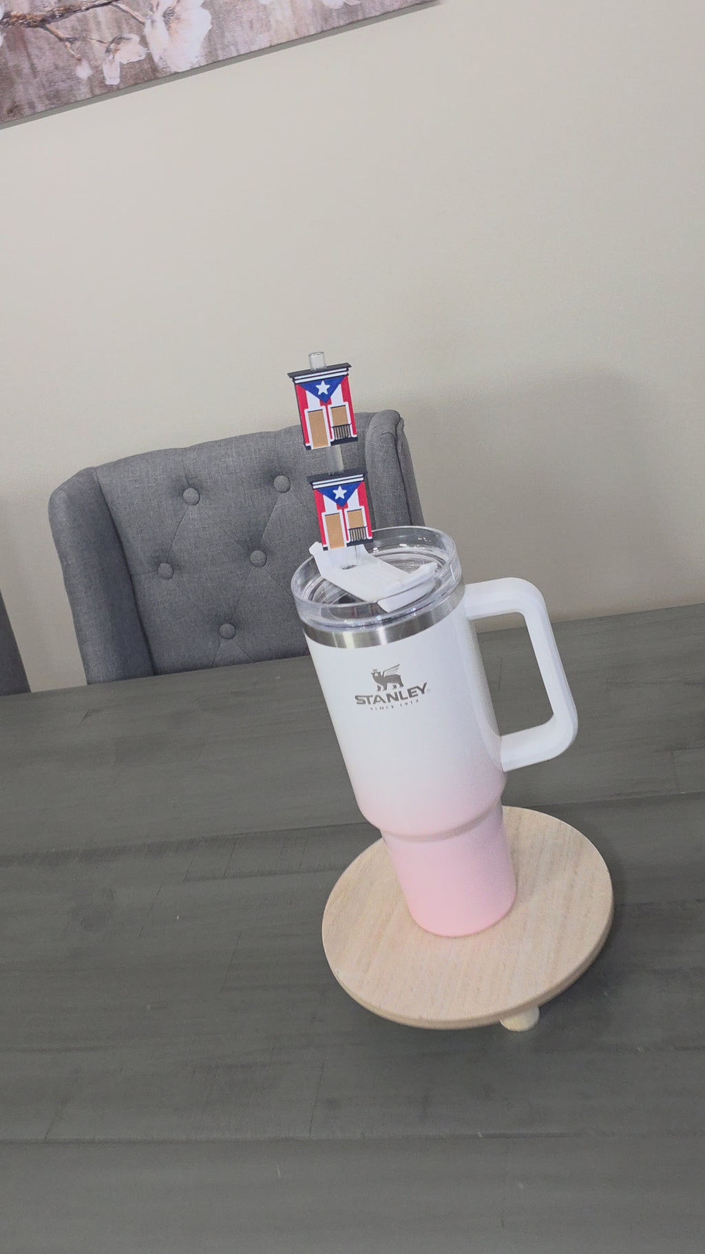 San Juan Puerto Rico House Straw Charm | 3D Printed PLA 10mm Straw Topper | Puerto Rico Flag Cup Accessory