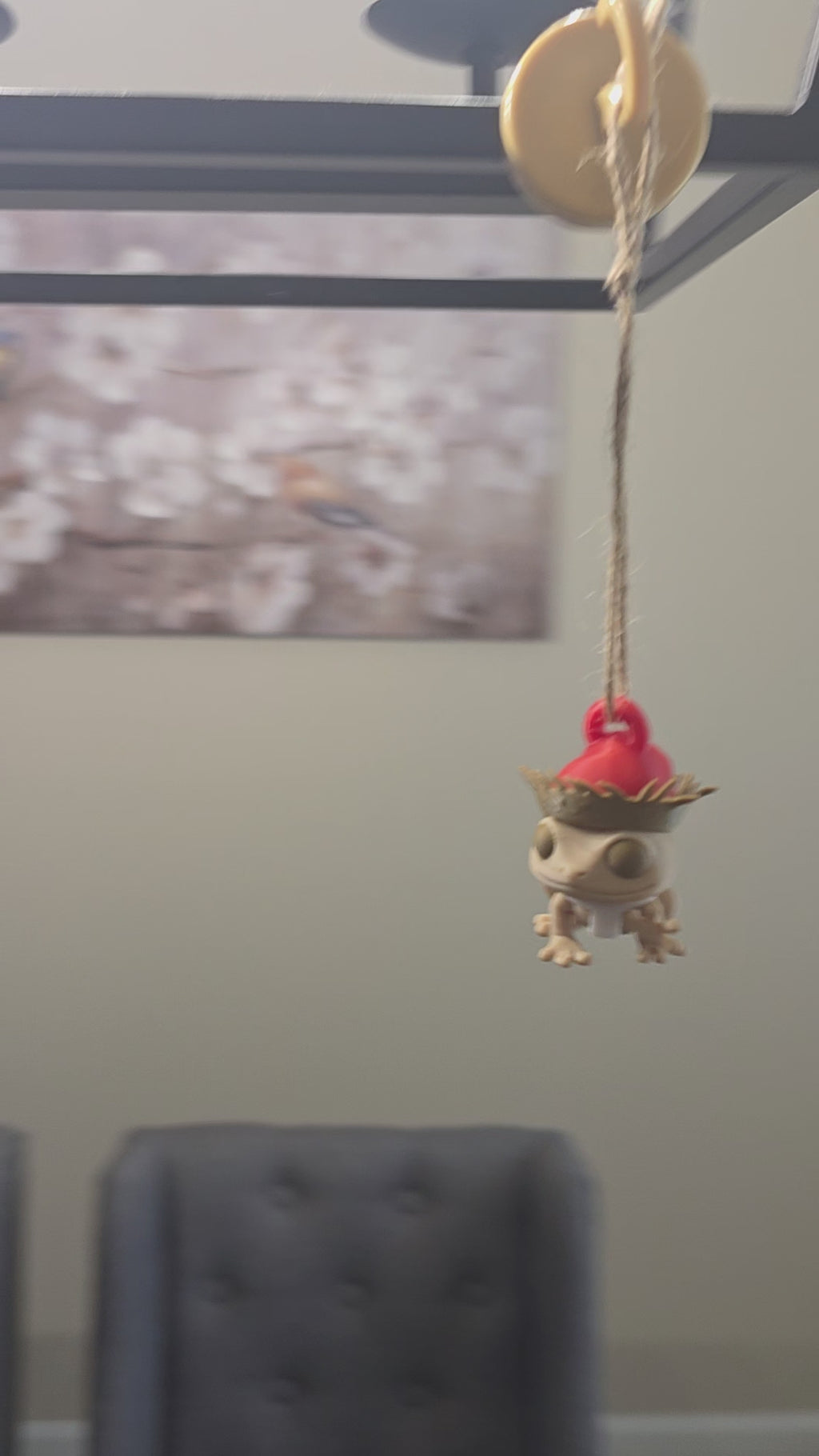 Puerto Rico Coquí with Pava & Santa Hat 3D Ornament