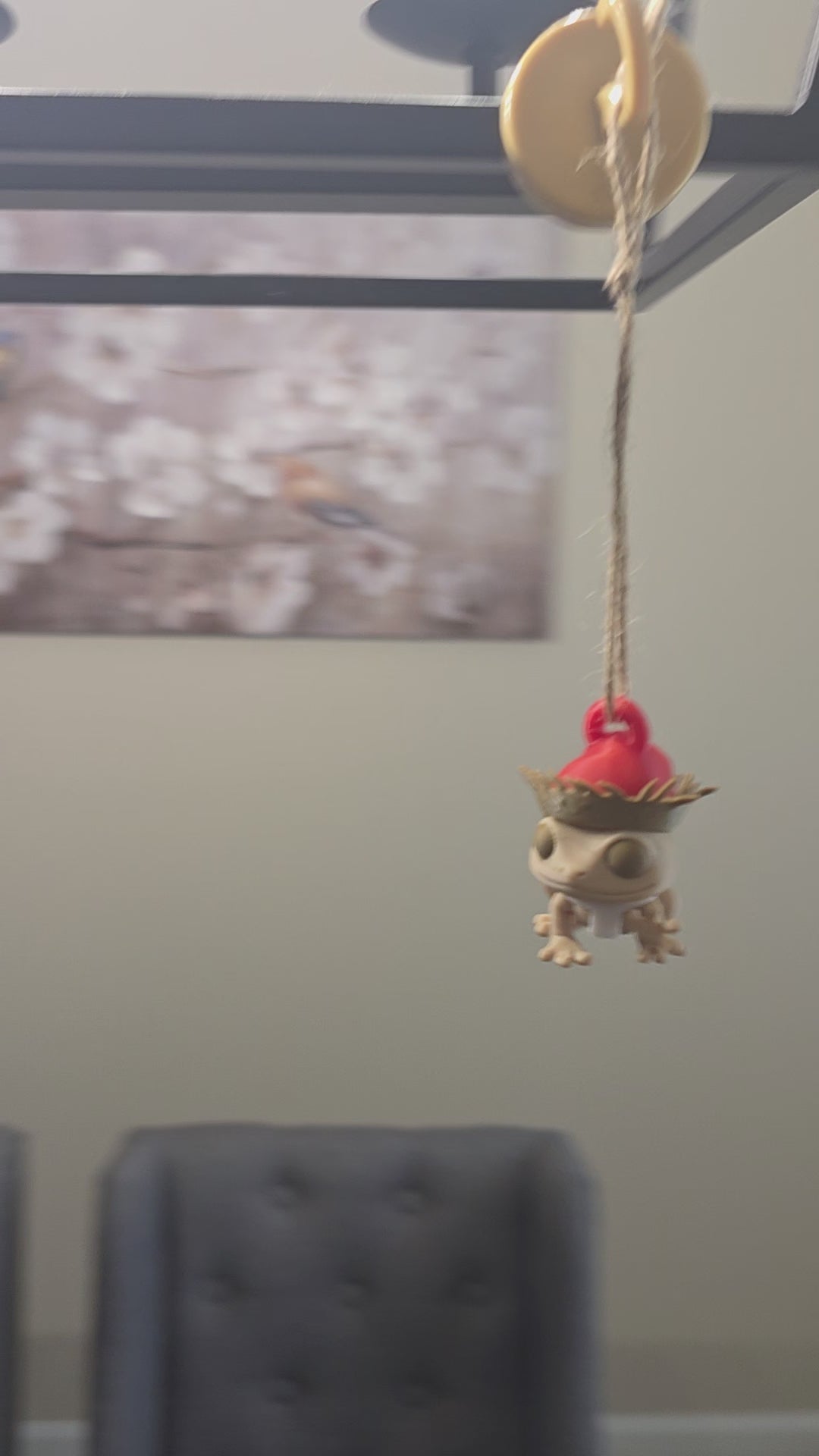 Puerto Rico Coquí with Pava & Santa Hat 3D Ornament